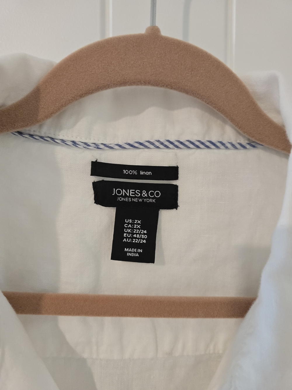JONES & CO White Linen Jacket Size 2X- Classic Linen - Picture 2 of 5